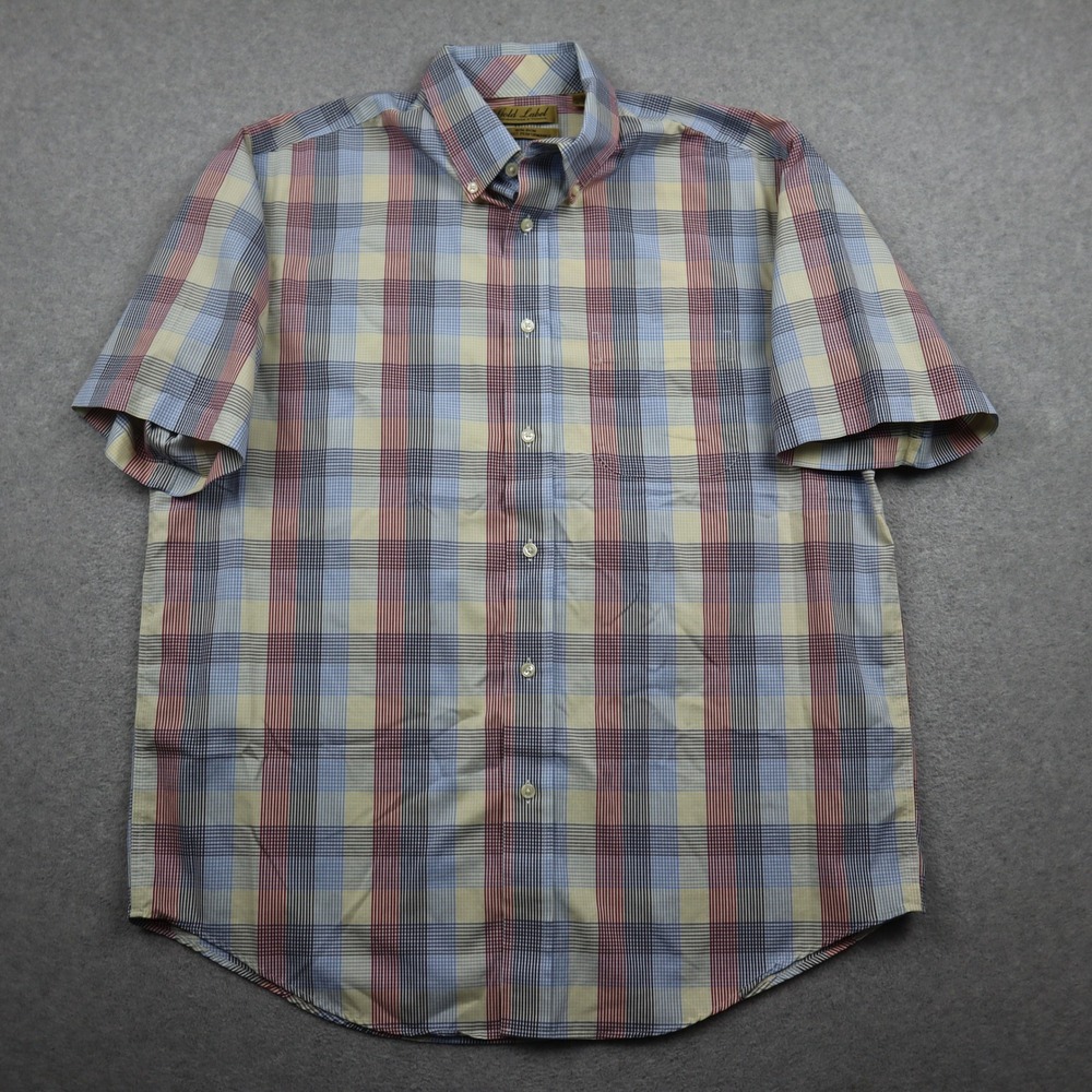 Roundtree & Yorke Shirt Mens L Gold Label Non-Iron Perfect Performance Button Up